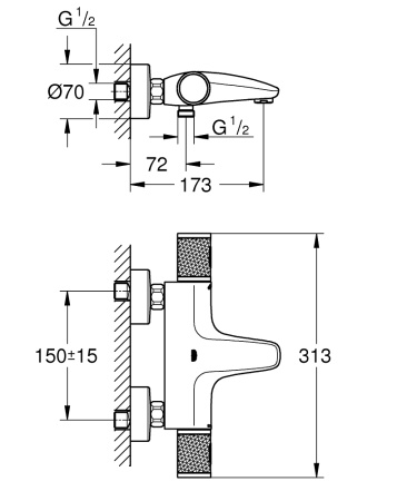 Термостат для ванны Grohe Grohtherm 1000 Performance 34779 000 (34779000) хром
